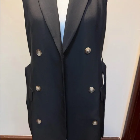 Zara Black Double-Breasted Vest Dress - Picture 7 of 13